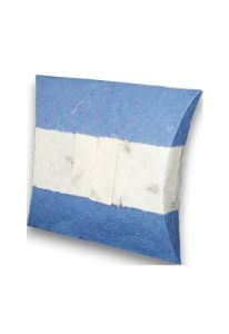 Urna biodegradable pequeña para la dispersión de cenizas en el mar - azul