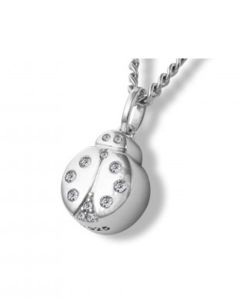 Joyería para ceniza plata 'Mariquita' con piedra zirconia