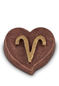 Mini urna en forma de corazón con signo del zodiaco, elección entre 12 signos