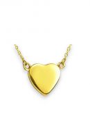 Collar para cenizas con corazón de acero inoxidable dorado - rellenable