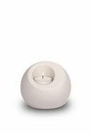 Mini urna de porcelana 'Lumos' con portavelas blanco mate