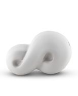 Moderna mini urna Infinity de cerámica hecha a mano, blanca