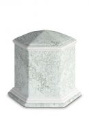 Urna funeraria de porcelana 'Esagono' | Relieve de agua marina
