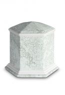 Mini urna funeraria de porcelana 'Esagono' | Relieve de agua marina