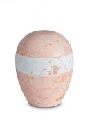 Mini urna para cenizas de porcelana 'Planet' - Motivo de mármol rosa