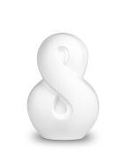 Urna funeraria Infinity moderna de cerámica hecha a mano, blanca