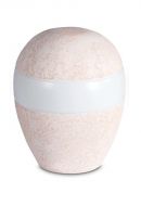 Urna para cenizas de porcelana 'Planet' - Relieve coral rosa