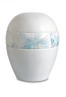 Urna para cenizas de porcelana 'Planet' - Banda con líneas florales