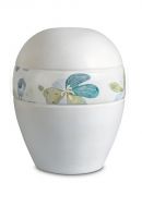 Urna para cenizas de porcelana 'Planet' - Banda con flores