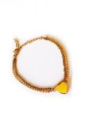 Pulsera para cenizas con corazón de acero inoxidable dorado - rellenable