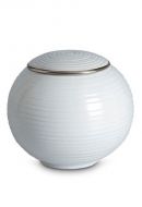 Mini urna para cenizas de porcelana 'Sfera' - Borde color platino