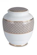 Urna funeraria de porcelana 'Classica' | Tréboles de cuatro hojas con doble borde dorado
