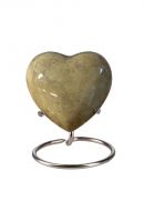 Urna pequeña corazón 'Elegance' con aspecto de piedra natural beige (incl. soporte de urna)