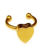 Anillo para cenizas en forma de corazón de acero inoxidable dorado - rellenable por uno mismo