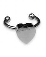 Anillo para cenizas en forma de corazón de acero inoxidable - rellenable por uno mismo