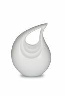 Pequeña urna para cenizas aluminio 'Lágrima' blanco
