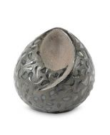 Mini urna para cenizas artesanal en forma de lágrima de cerámica 'Ohm' – verde